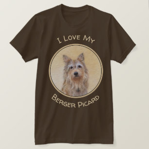 T-shirt Peinture de Berger Picard - Cute Original Dog Art