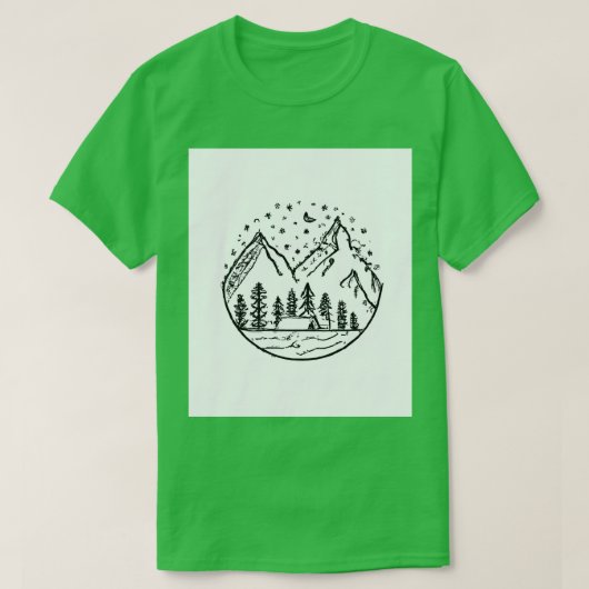 T-shirt Peinture de camping de nuit 2 (Design devant)