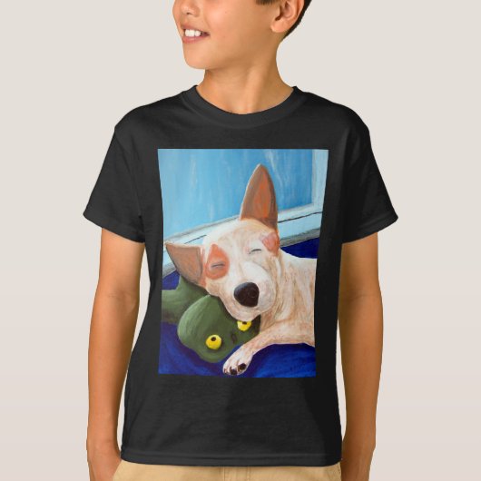 T-shirt Peinture de caresse rouge de grenouille de Heeler (Devant)