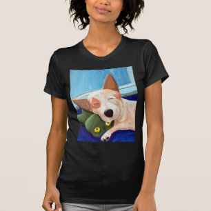 T-shirt Peinture de caresse rouge de grenouille de Heeler