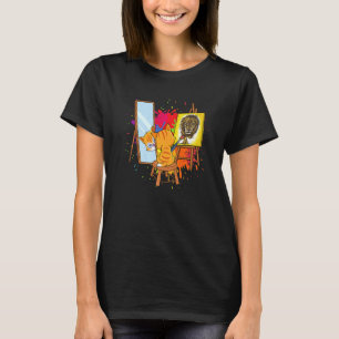 T-shirt Peinture de chat Lion Artistique Animaux Graphique