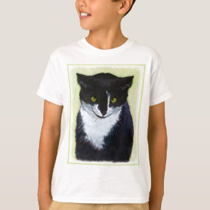 T-shirt Peinture de chat Tuxedo - Cute Original Cat Art