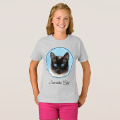 T-shirt Peinture de chats de Siamese - Cute Original Chat (Devant entier)