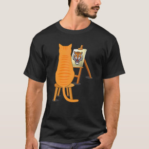 T-shirt Peinture de chats Lion Animaux artistiques Art gra