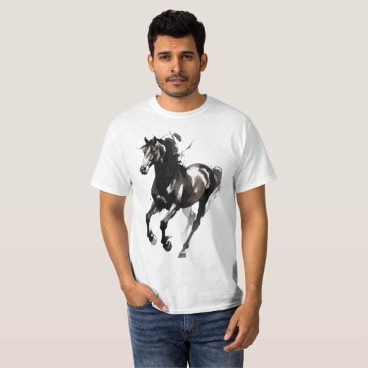 T-shirt Peinture de cheval Top (Devant entier)