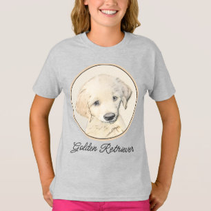 T-shirt Peinture de chiot d'or Retriever - Art de chien or