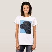 T-shirt Peinture de chiot du Labrador noir (Devant entier)