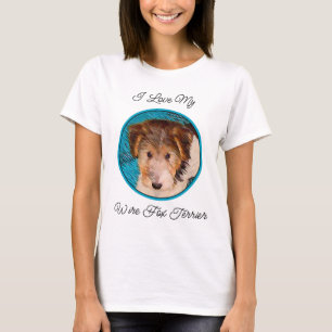 T-shirt Peinture de chiot Terrier Fox - Art de chien origi