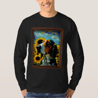 T-shirt Peinture de Coonhound de Walker arboré Fleur de to