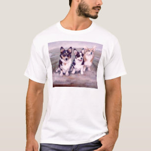 T-shirt Peinture de Corgis de Gallois de Pembroke