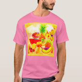 T-shirt Peinture de fruits exotiques tropicaux. Commandez  (Devant)