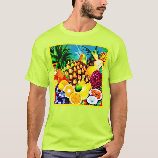 T-shirt Peinture de fruits exotiques tropicaux. Commandez  (Devant)