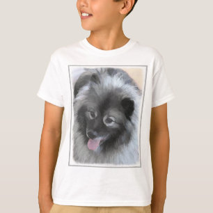T-shirt Peinture de Keeshond Bailey - Jolie œuvre d'art or