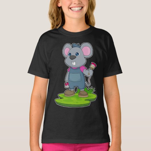 T-shirt Peinture de la souris pinceau (Devant)