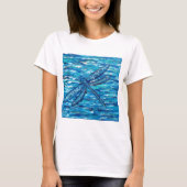 T-shirt Peinture de libellules bleues (Devant)