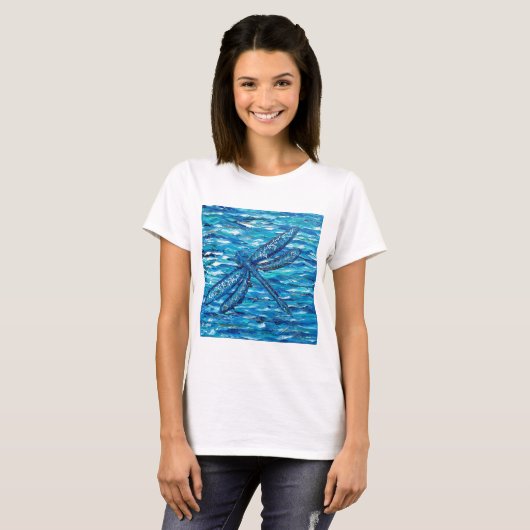 T-shirt Peinture de libellules bleues (Devant entier)
