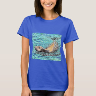 T-shirt Peinture de lion de mer