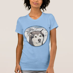 T-shirt Peinture de malamut en Alaska - jolie art original