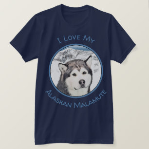 T-shirt Peinture de malamut en Alaska - jolie art original