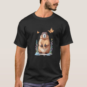 T-shirt Peinture de marmotte vectorielle adorable animal a