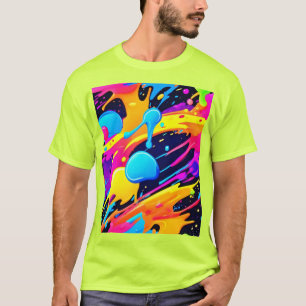 T-shirt Peinture de Neon Splatter