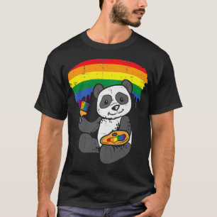 T-shirt Peinture de panda animal LGBTQ Gay pride du drapea