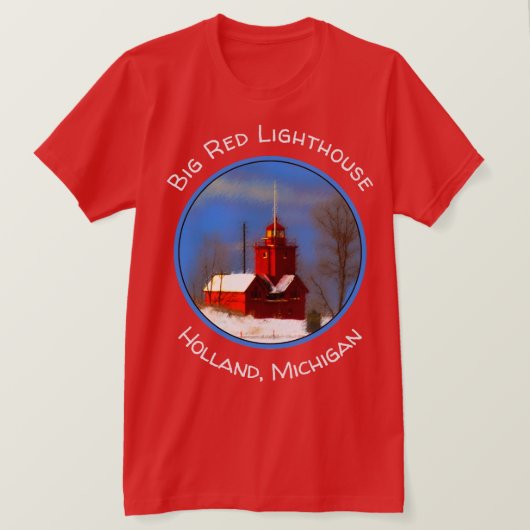 T-shirt Peinture de phare rouge - Art original (Design devant)