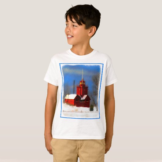 T-shirt Peinture de phare rouge - Art original (Devant entier)
