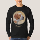 T-shirt Peinture de pointeur - jolie art original de chien (Devant)