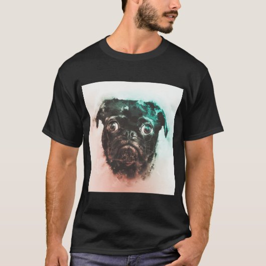 T-shirt Peinture de Pug (Devant)