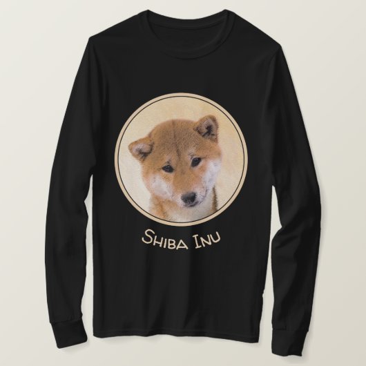 T-shirt Peinture de Shiba Inu (rouge) - Art original du ch (Design devant)