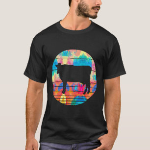 T-shirt Peinture de style vintage d'une vache laitière rét