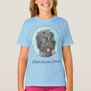 T-shirt Peinture de Terrier Noir Russe - Chien Original Mi