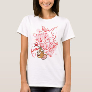 T-shirt Peinture de Tom et Jerry Valentine