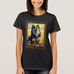 T-shirt Peinture de Tournesol Fleur Mère Femme Laponie Fin