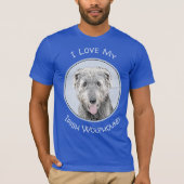 T-shirt Peinture de Wolfhound en Irlande - Beau art origin (Devant)
