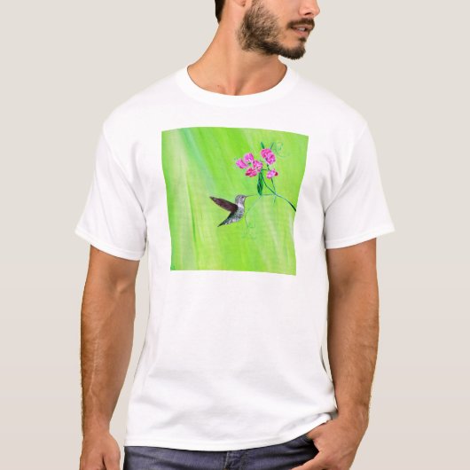 T-shirt Peinture des colibris et des petits pois (Devant)