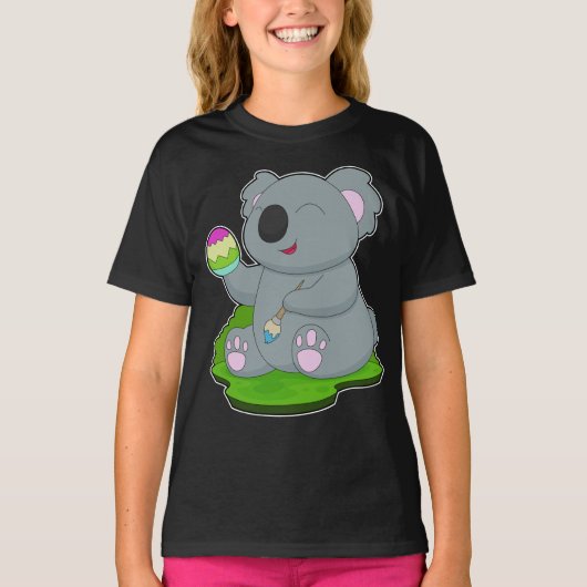 T-shirt Peinture des oeufs de Pâques de Koala (Devant)