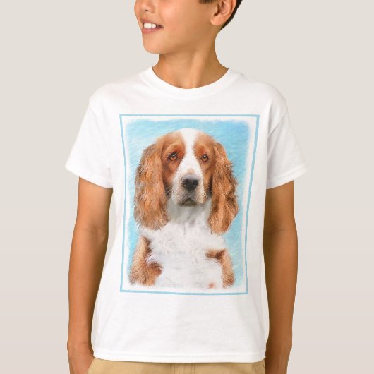 T-shirt Peinture d'espagnol Welsh Springer - Art original (Devant)