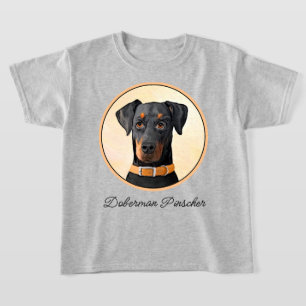 T-shirt Peinture Doberman Pinscher non rognée Art original