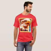 T-shirt Peinture d'un Visage d'Aigles Étonnant. Commandez (Devant entier)