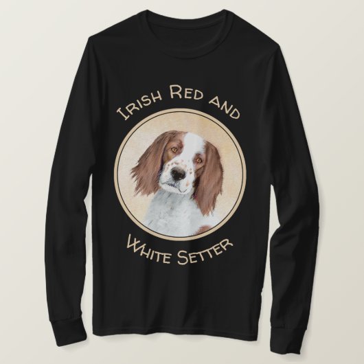 T-shirt Peinture en Setter rouge et blanc irlandais - Art (Design devant)