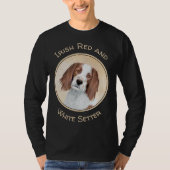 T-shirt Peinture en Setter rouge et blanc irlandais - Art (Devant)