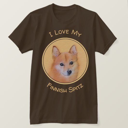 T-shirt Peinture finlandaise Spitz - Jote Original Chien A (Design devant)