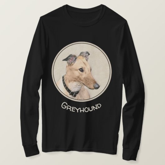 T-shirt Peinture Greyhound - Beau art original de chien (Design devant)