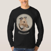 T-shirt Peinture Greyhound - Beau art original de chien (Devant)