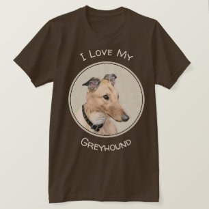 T-shirt Peinture Greyhound - Beau art original de chien