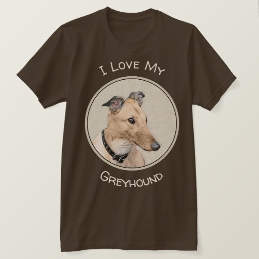 T-shirt Peinture Greyhound - Cute Original Chien Art (Design devant)