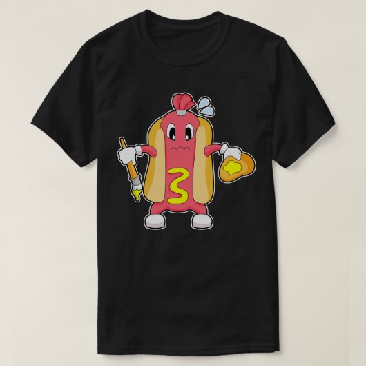 T-shirt Peinture Hotdog Couleur de la brosse de peinture (Design devant)