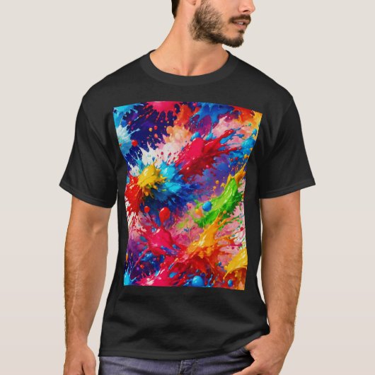 T-shirt Peinture humide colorée design (Devant)